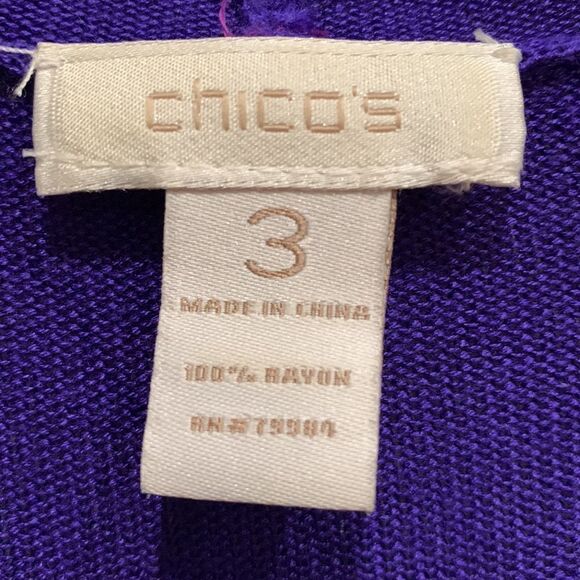 Chicos Drape Purple Cardigan  - Picture 3 of 11